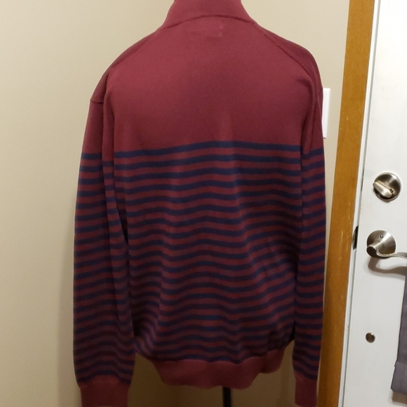 Nautica lightweight burgandy striped sweater - Picture 4 of 5
